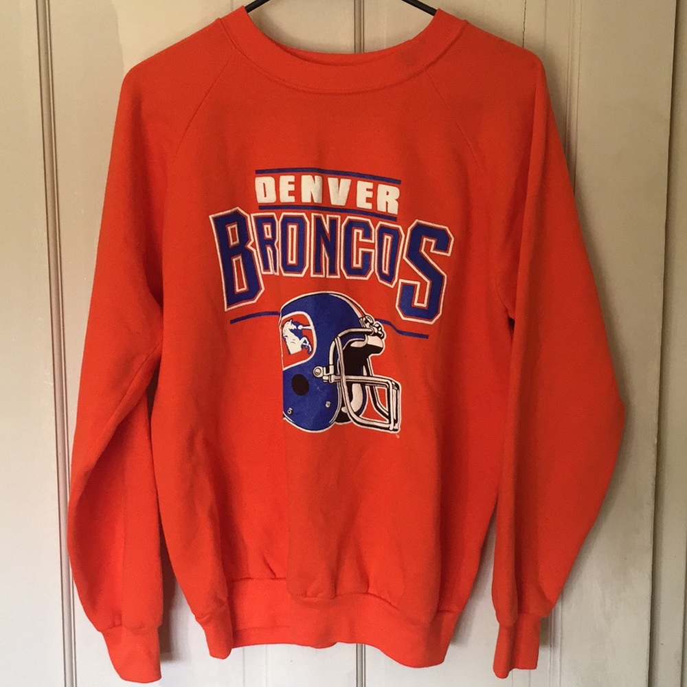 Vintage NFL Denver Broncos Orange Sweatshirt Large